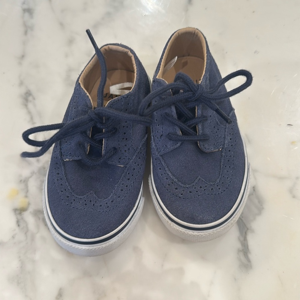 Janie and Jack blue suede shoes size 6 gently worn